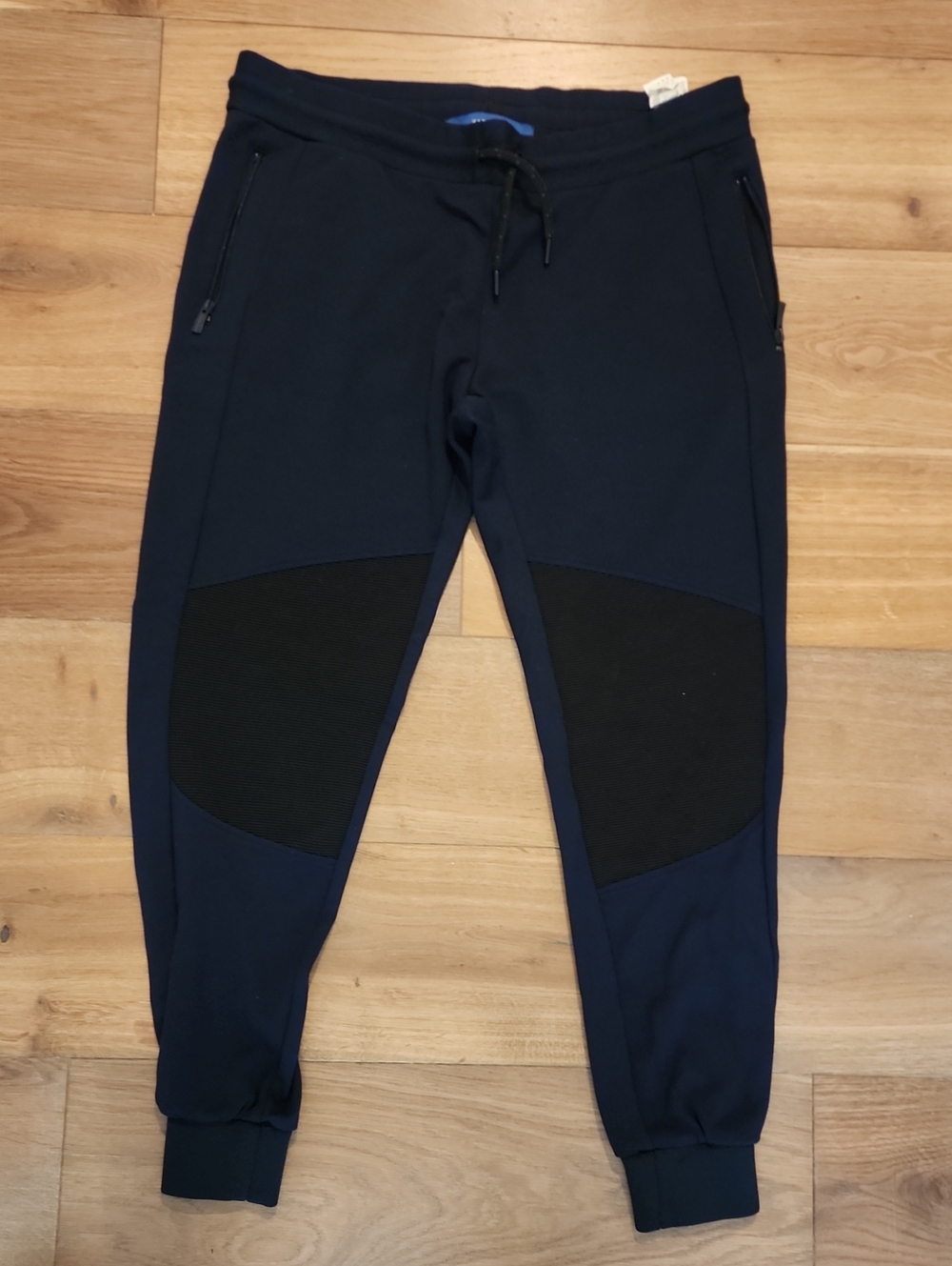 Zara Black Joggers with Black Knee Panels and Zipper Pocketsllblacklist blacklis